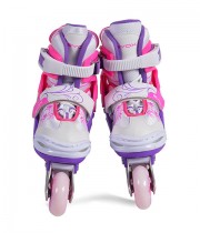 Verstellbare Rollschuhe 2 in 1 DOUBLE 34-37 - Pink