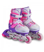 Verstellbare Rollschuhe 2 in 1 DOUBLE 34-37 - Pink